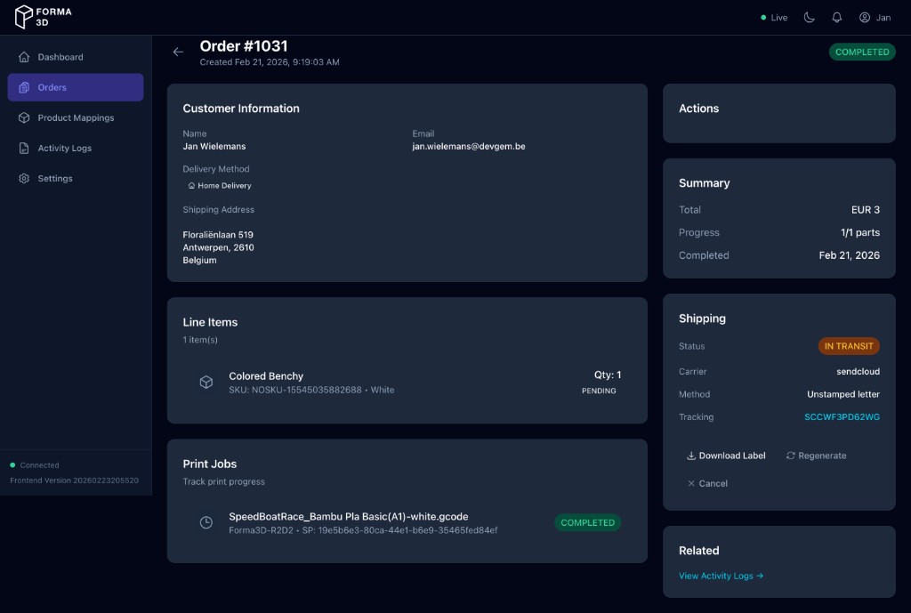 Current Order Detail