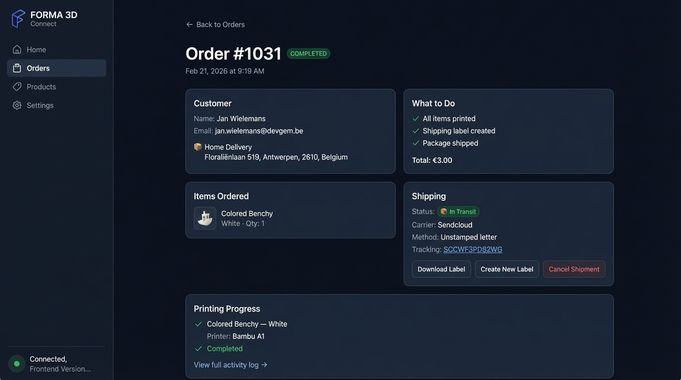 Mockup — Order Detail Merchant View