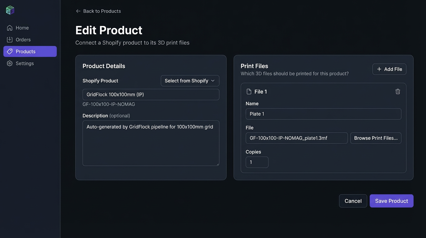 Mockup — Product Edit Merchant View