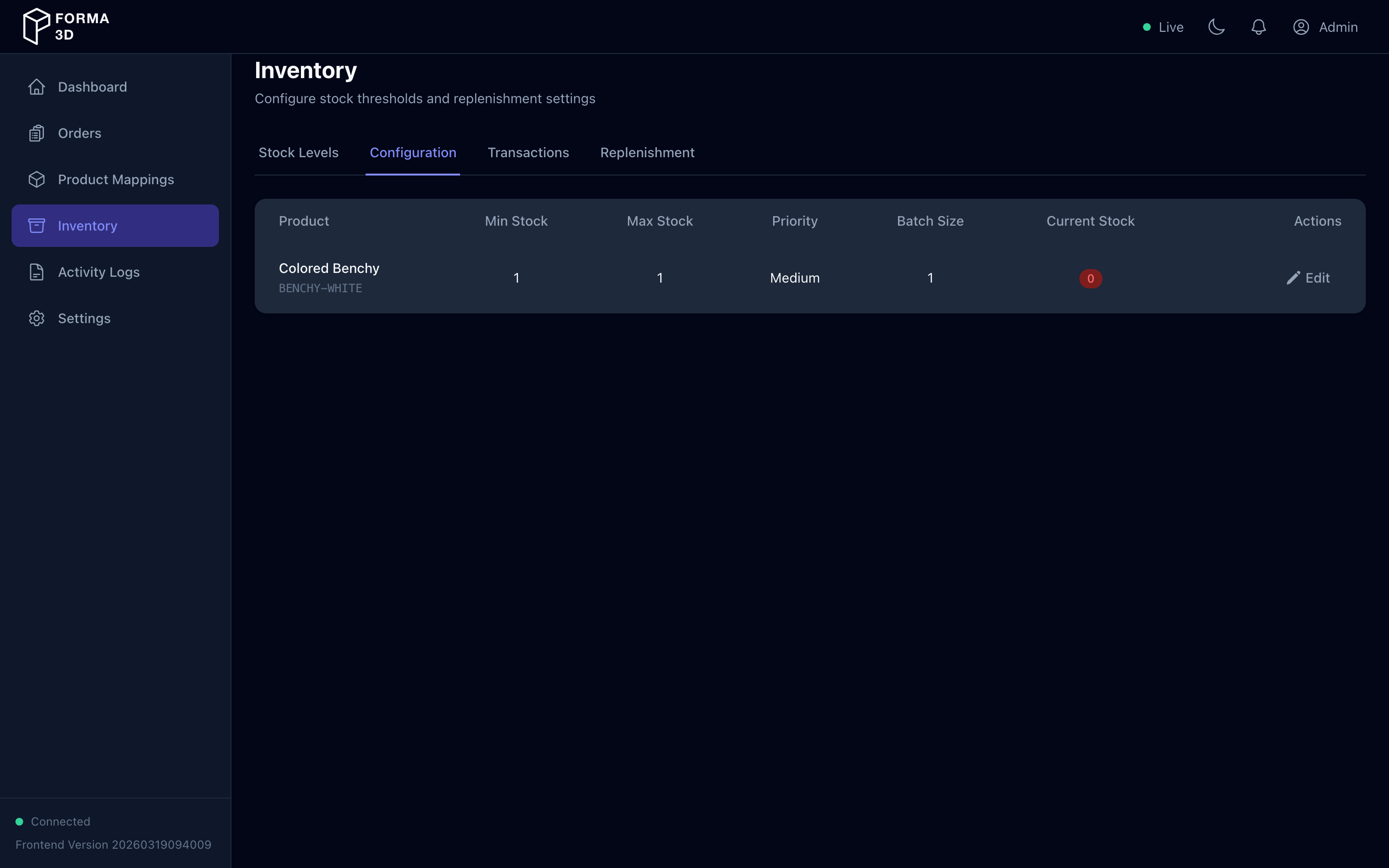 Inventory — Configuration