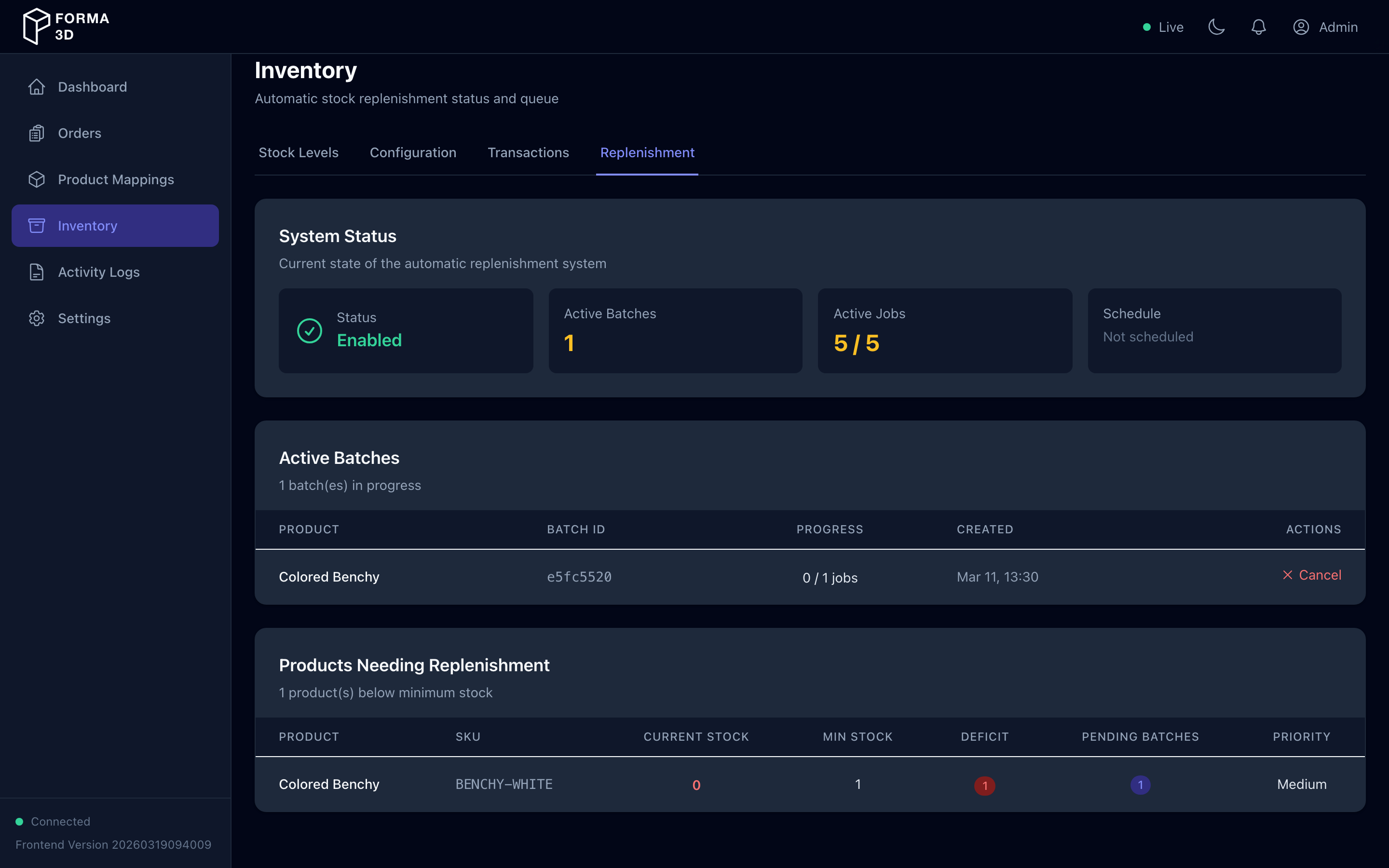 Inventory — Replenishment